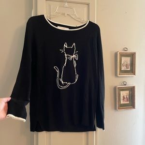 LOFT kitty cat sweater. Size L